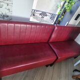 2 benches of bistro imitation leather