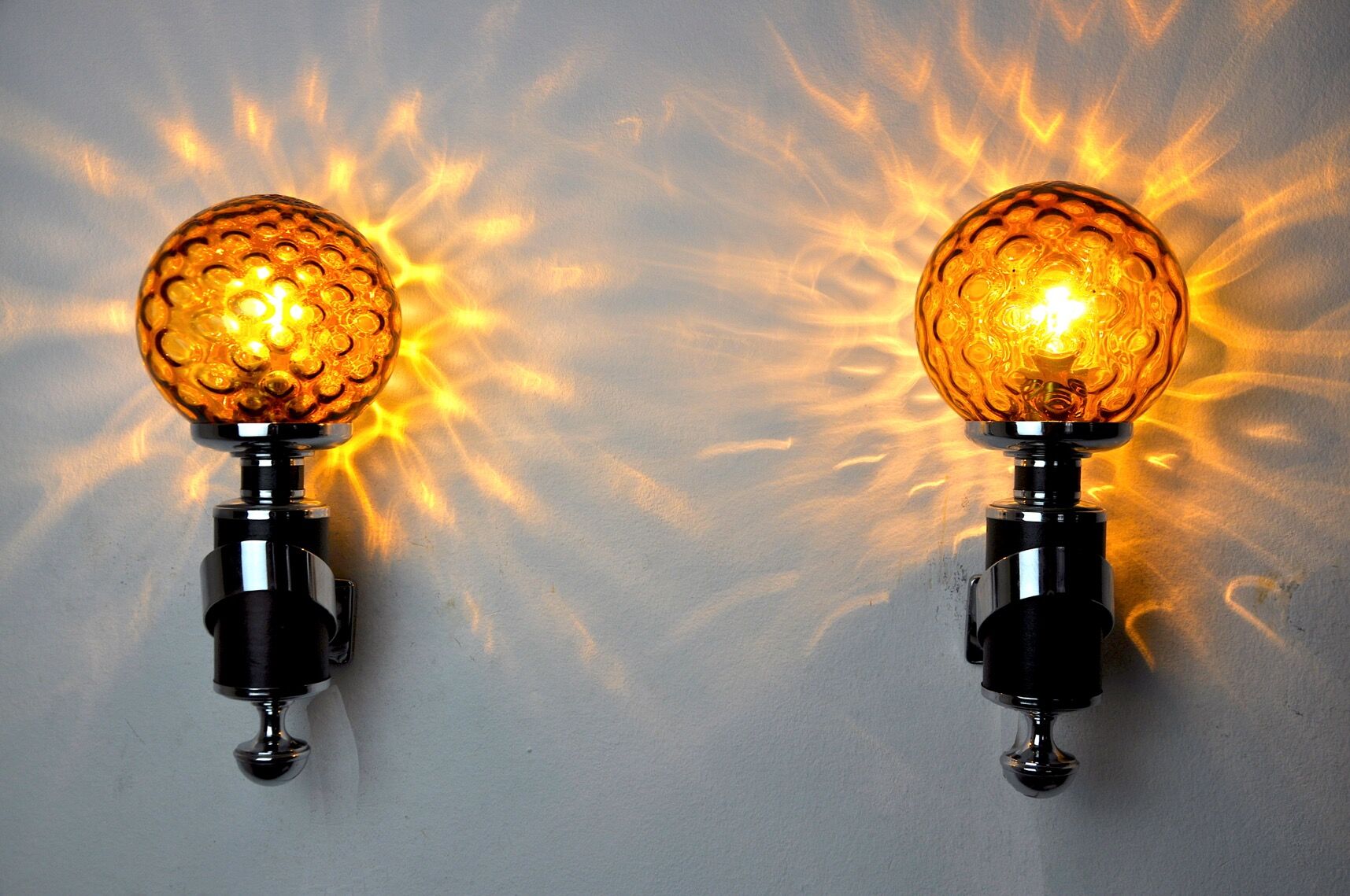 Pair of Murano wall lamps, Italy, 1970