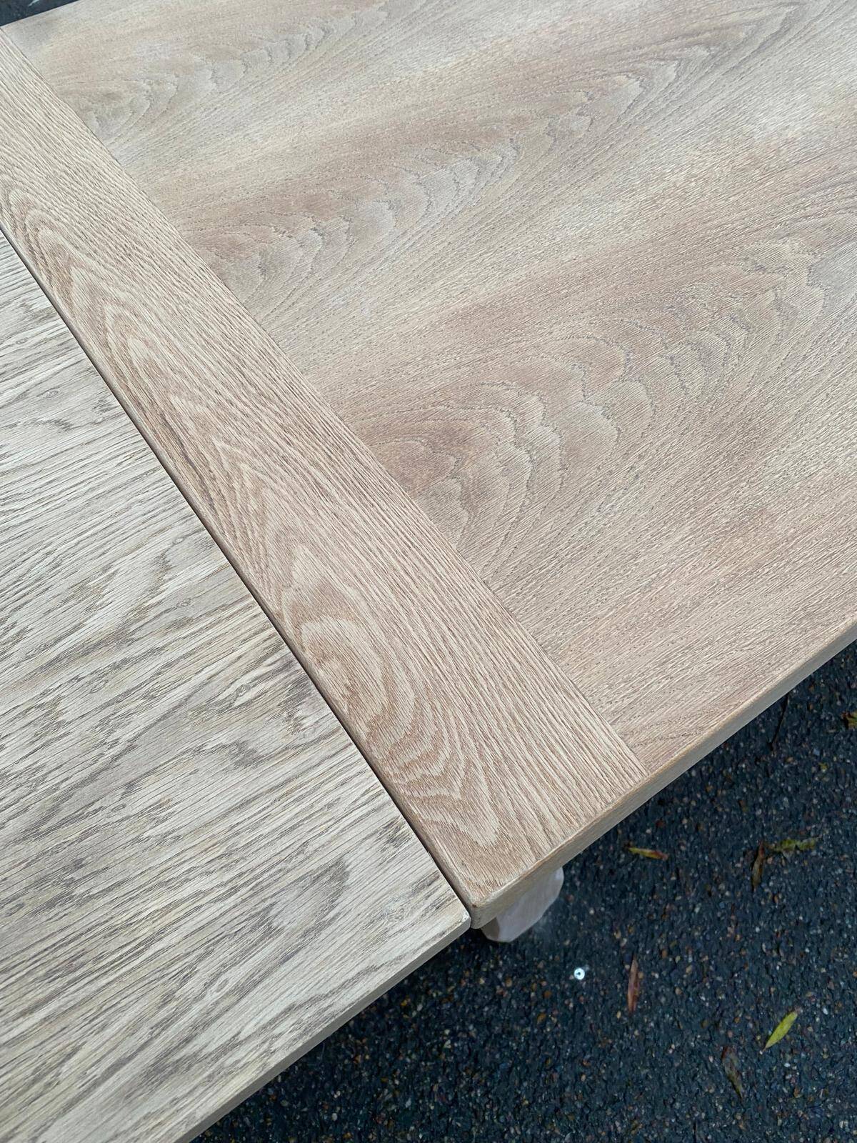 Extendable renovated 20th century oak farmhouse dining table, 200-280cm