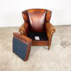 Vintage sheep leather wingback armchair zuna