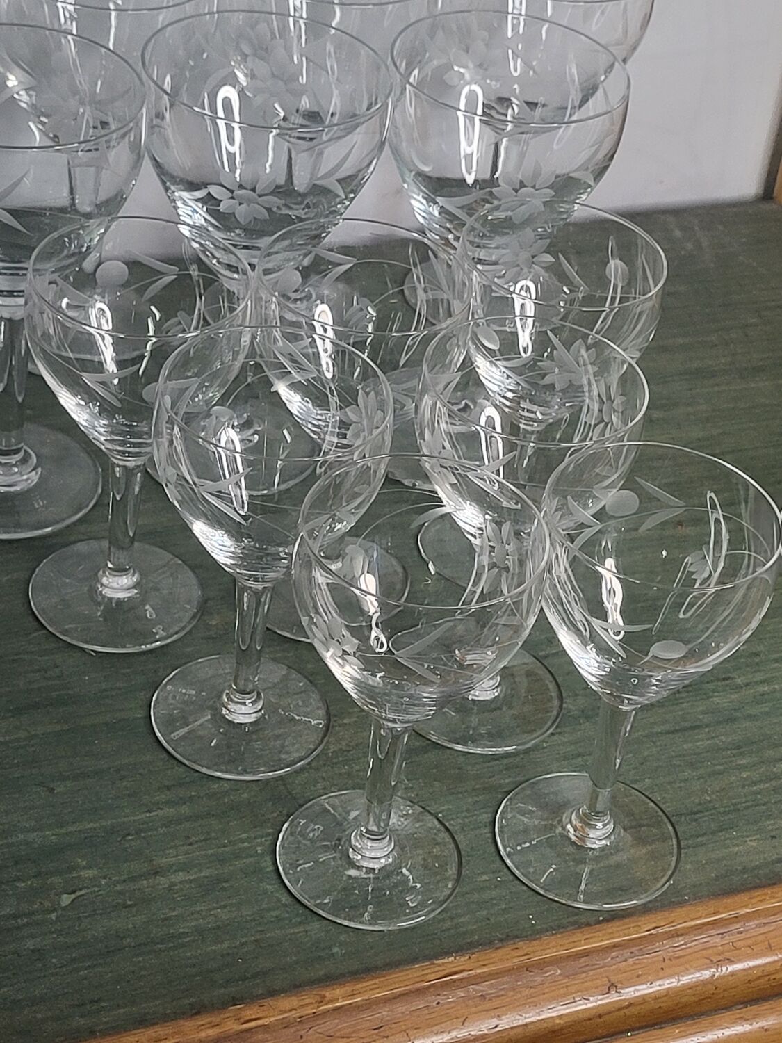 Crystal stemmed glasses