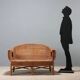 Vintage wicker and bamboo sofa, Italian design, 1950s-1960s.
