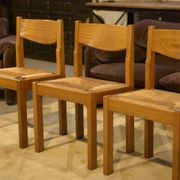 Set of 4 elm chairs Maison Regain 1960s