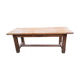 Table de ferme en hêtre et chêne 1 tiroir en ceinture 200cm