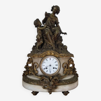 Bronze and marble clock Antony Bailly