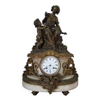 Bronze and marble clock Antony Bailly