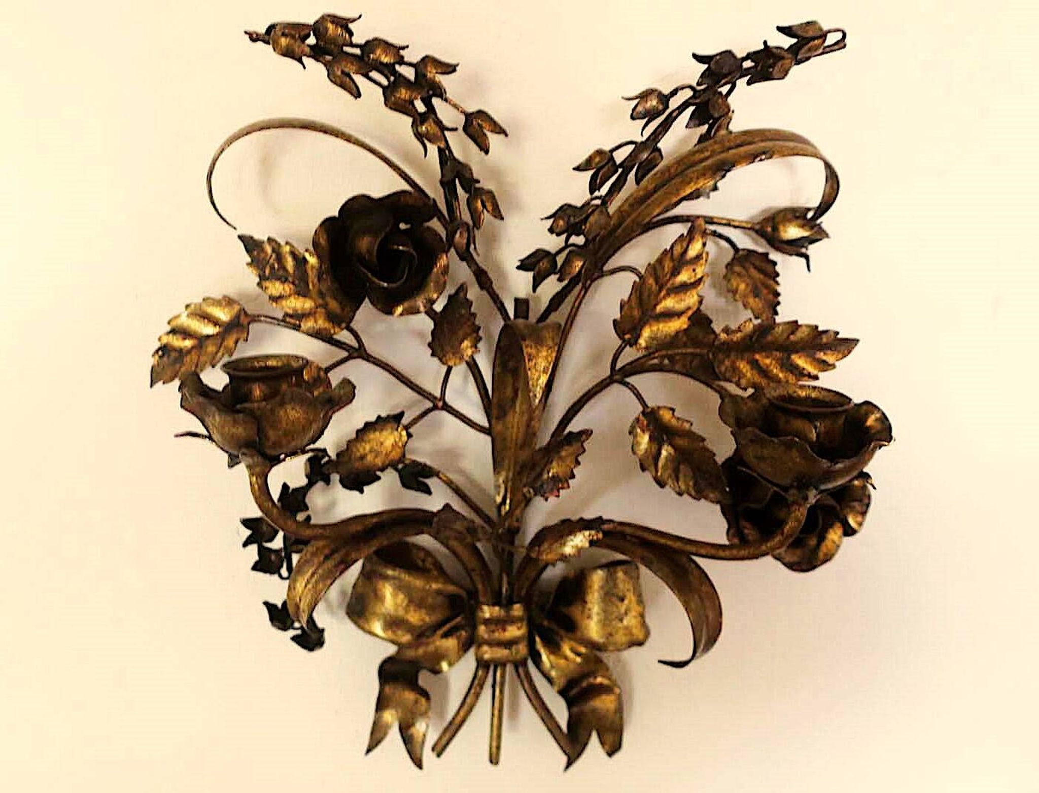 Paire de bougeoirs à double applique Hans Kögl, années 1960