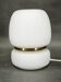 Czech Opaline Glass and Brass Table Lamp, 1970s