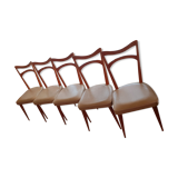 Set of 5 vintage chairs in skai
