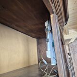 Louis XV period 18th century two-part sideboard in solid oak with glass