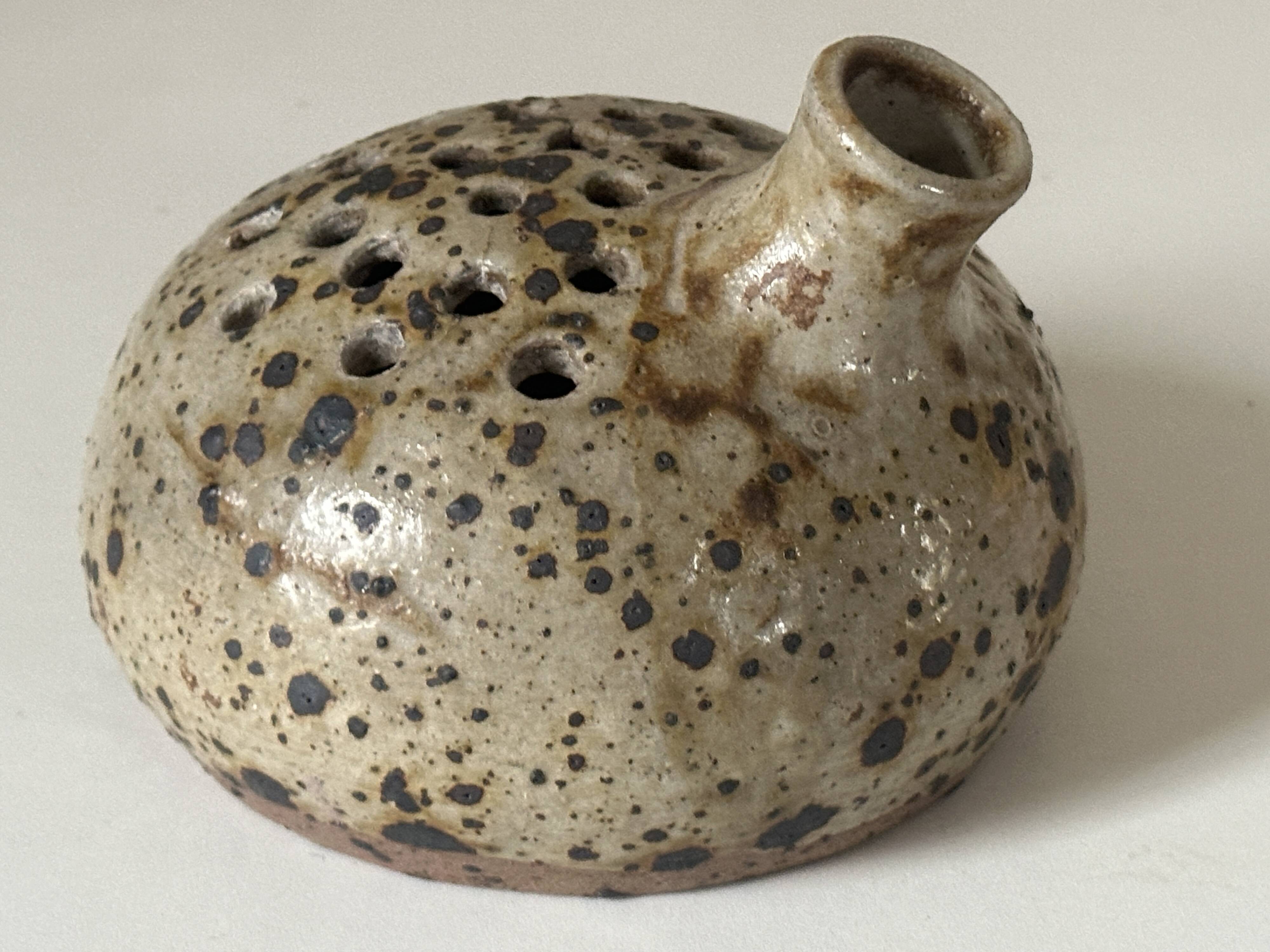 Vintage pyrite stoneware ceramic vase design from the 60s