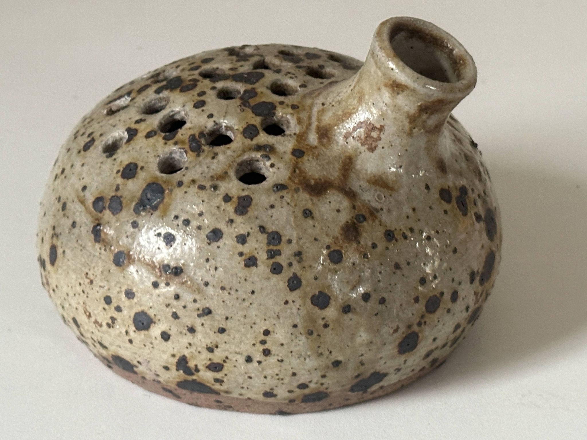 Vase céramique grès pyrité vintage design années 60