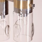 Lustre des années 70 en métal et verre Sicolari