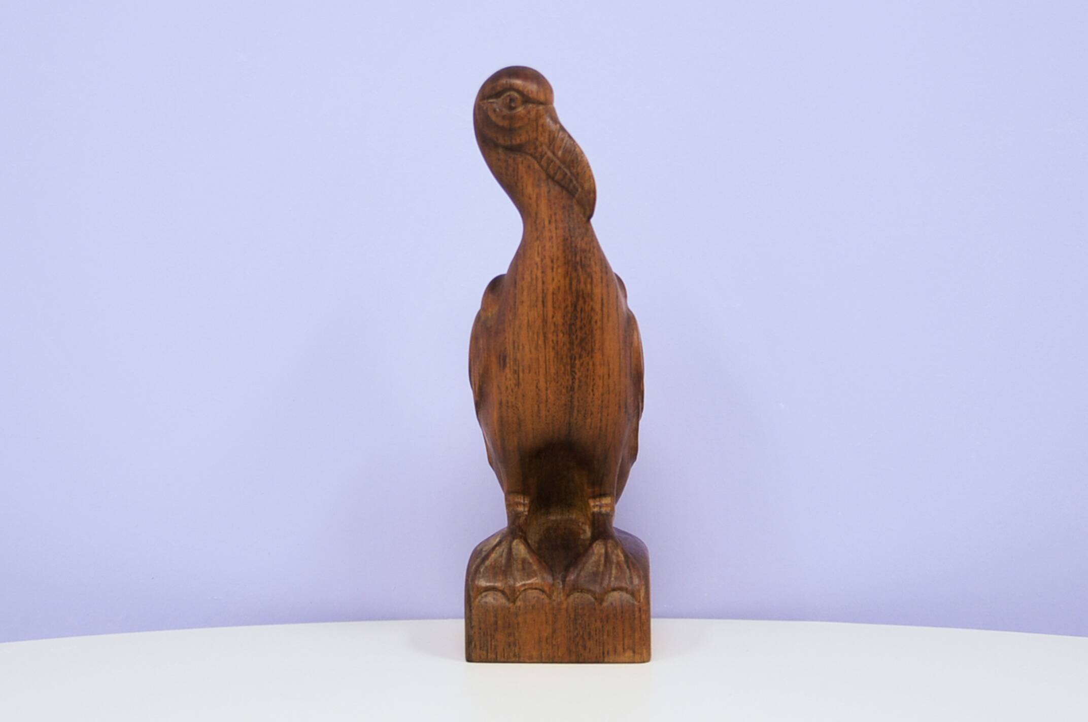statue d'oiseau vintage en bois sculpté à la main