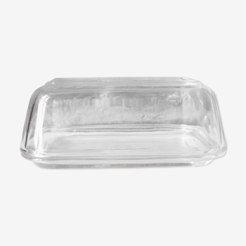 Transparent glass butter dish from Duralex