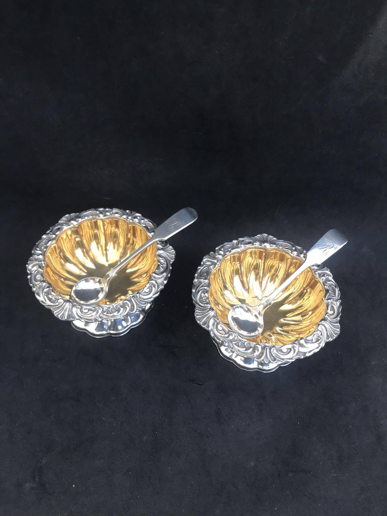 Antique English salt and pepper shakers