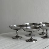 6 coupelles sur pied en inox style Letang Remy