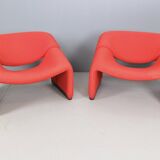 Pierre Paulin Set of 2 F598 Groovy Armchairs for Artifort New Upholstery, 1972