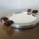 Plateau miroir en palissandre et aluminium Art Deco années 40 50