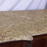 Low bronze marquèterie and marble top