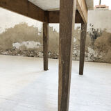 Oak and marble farm table