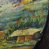 Assiette antique peinte à froid Cupino fin 19e siècle Italie majolique