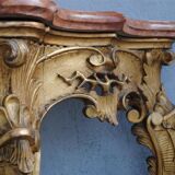 Console Louis XV gold on wooden marble