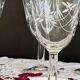 6 antique wine or water glasses engraved with vintage stylized flowers