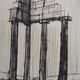 Bernard Buffet : Temple en ruine (Pompéi) - Gravure originale
