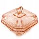 Art Deco bonbonniere, rose glass, Germany, 1960s