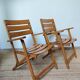Lot de 2 fauteuils pliants vintage en bois