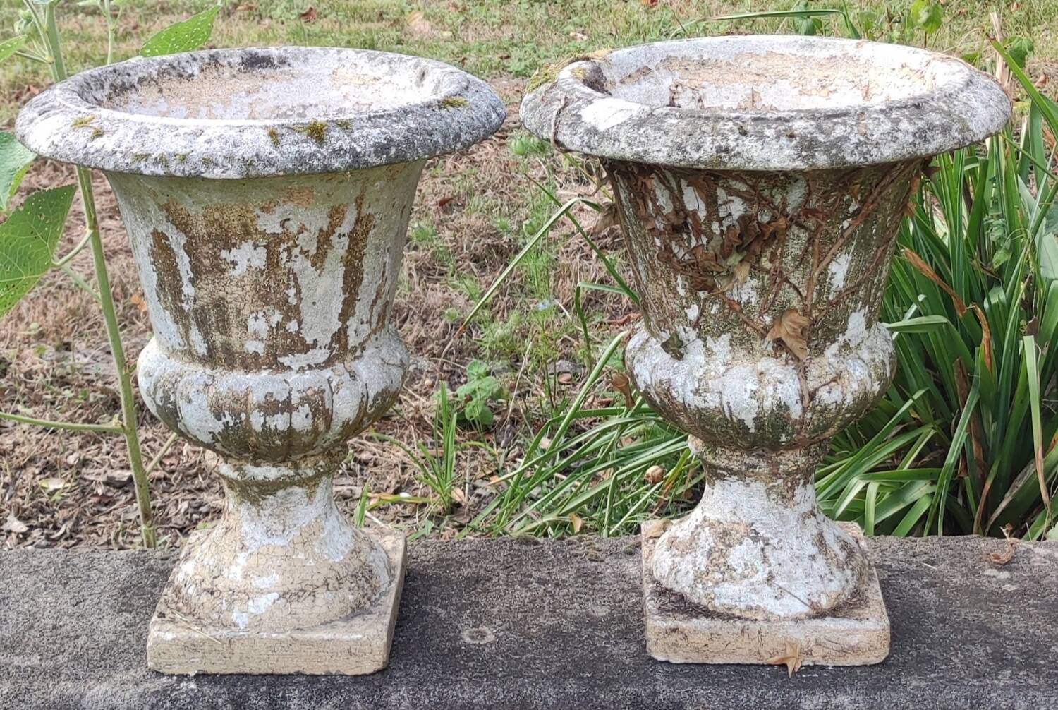 Pair of antique Medici stone vases