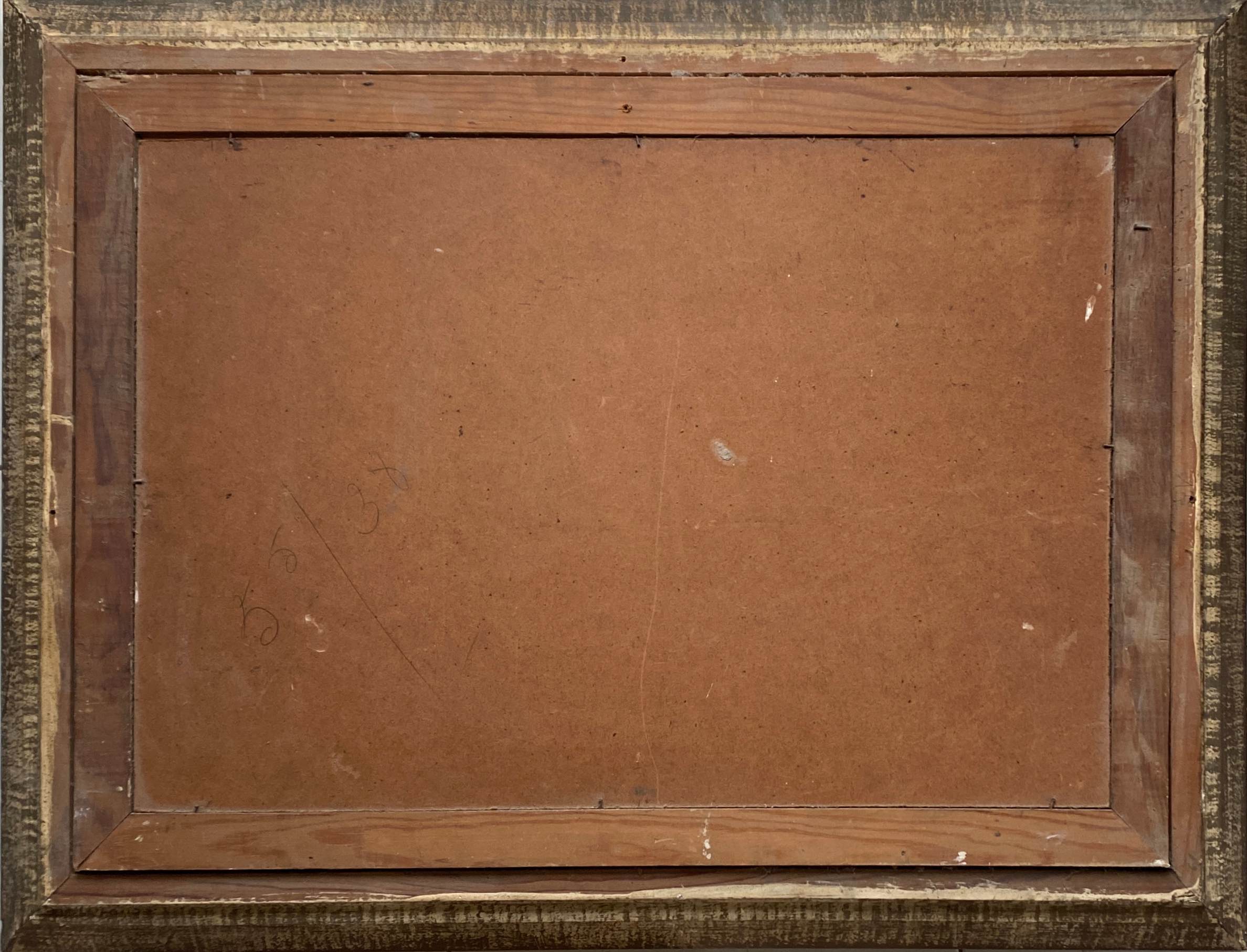 HSP painting "Seaside at sunset" signed O. Blanchard + Marine frame