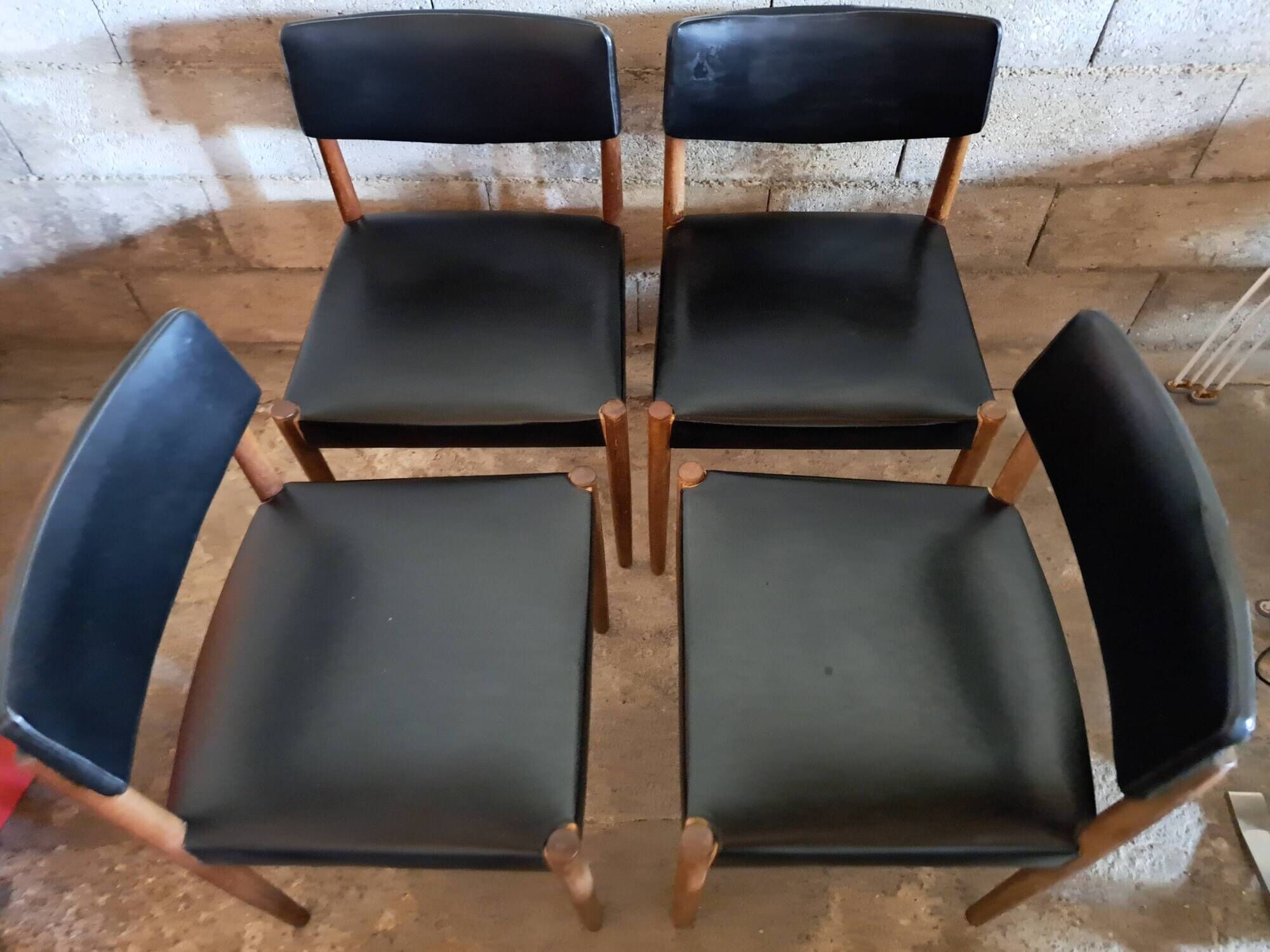 Lot 4 Scandinavian chairs Zetel Behaagt vintage 70s