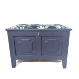 Chest in denim blue with seat top