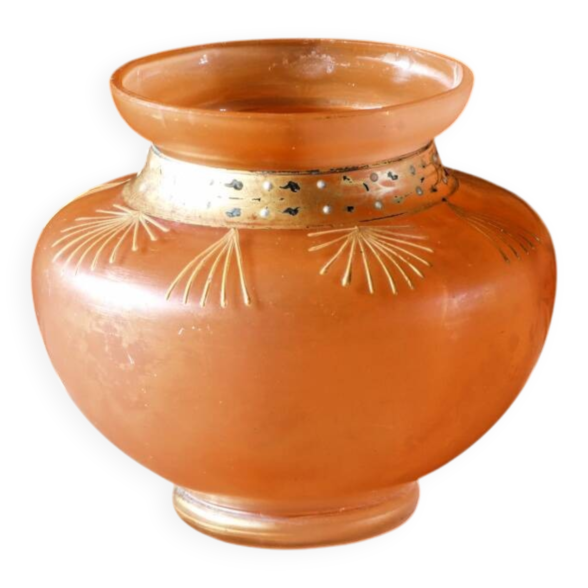 Art Deco enamelled blown glass vase