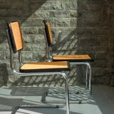 Pair of black Cesca chairs B32 Marcel Breuer