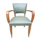 Fauteuil bridge vintage vert années 30 - 40