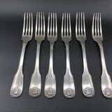6 forks Christofle model Vendome shell