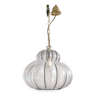 Murano  lampada a sospensione zucca - soffiato in gabbia -new