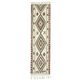 1970s Vintage Turkish Hand-Knotted Wool Cotton Beige Runner Rug 92x355