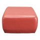 1980s Italian Postmodern Red Faux Leather Pouf Ottoman
