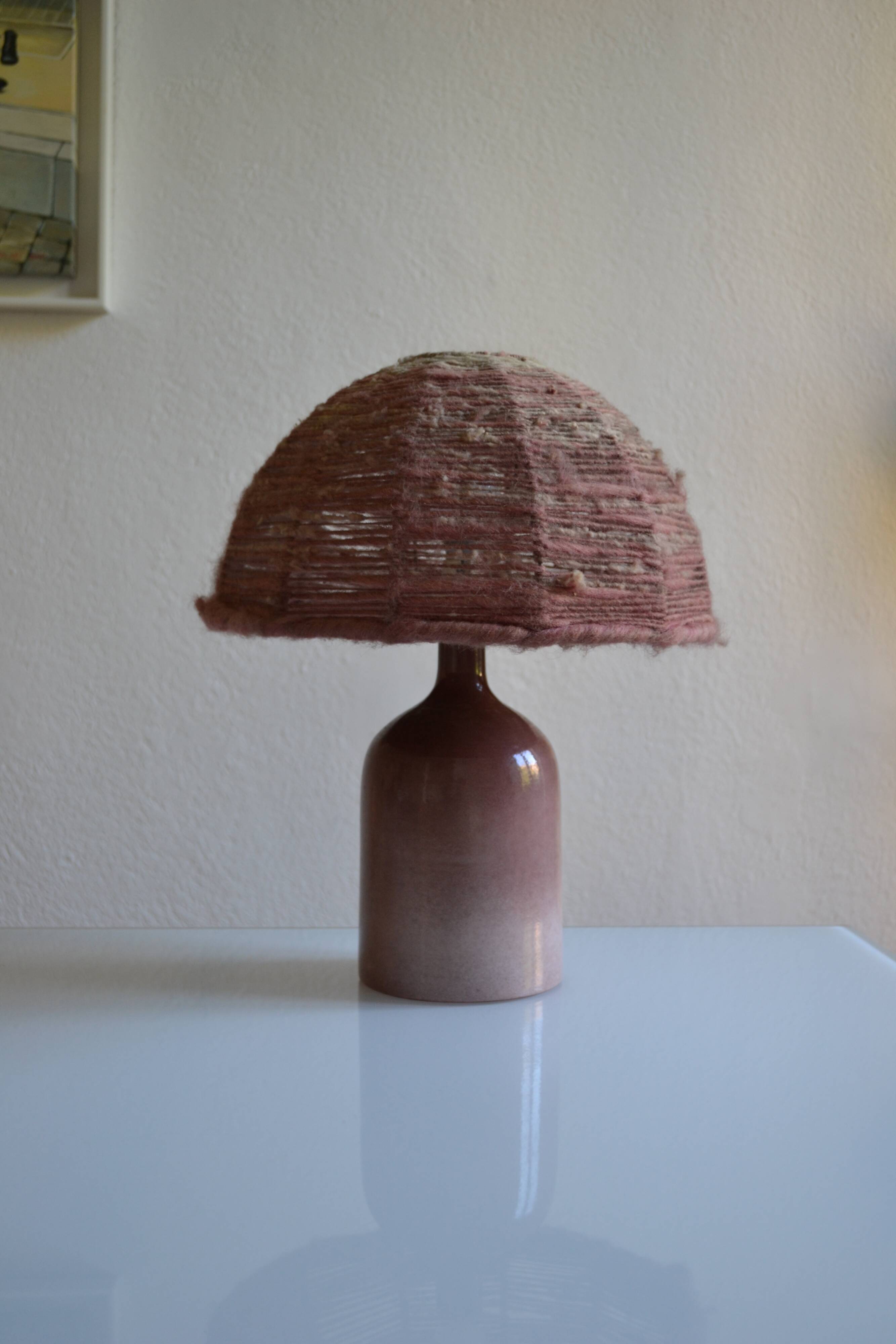 Vintage ceramic and wool lamp