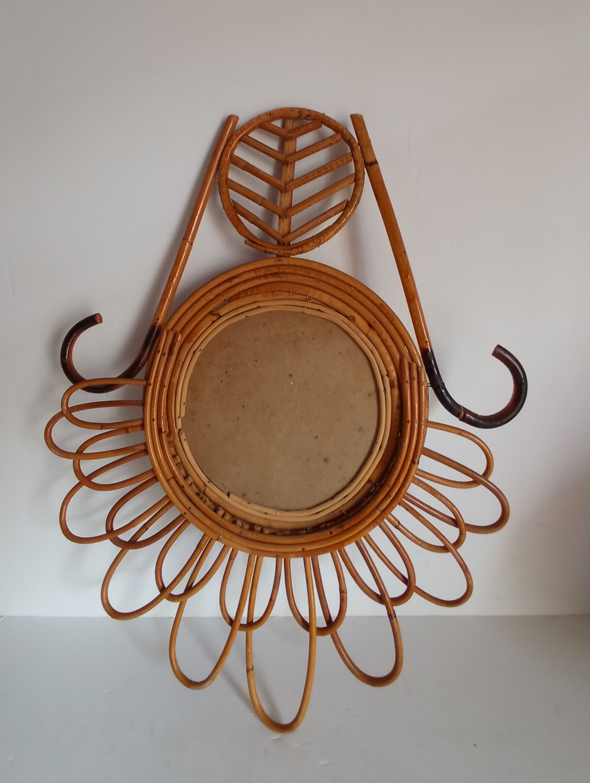 Vintage bamboo mirror