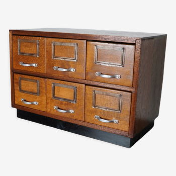 Dutch oak apothecary, filing cabinet, circa 1940s