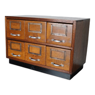 Dutch oak apothecary, filing cabinet, circa 1940s