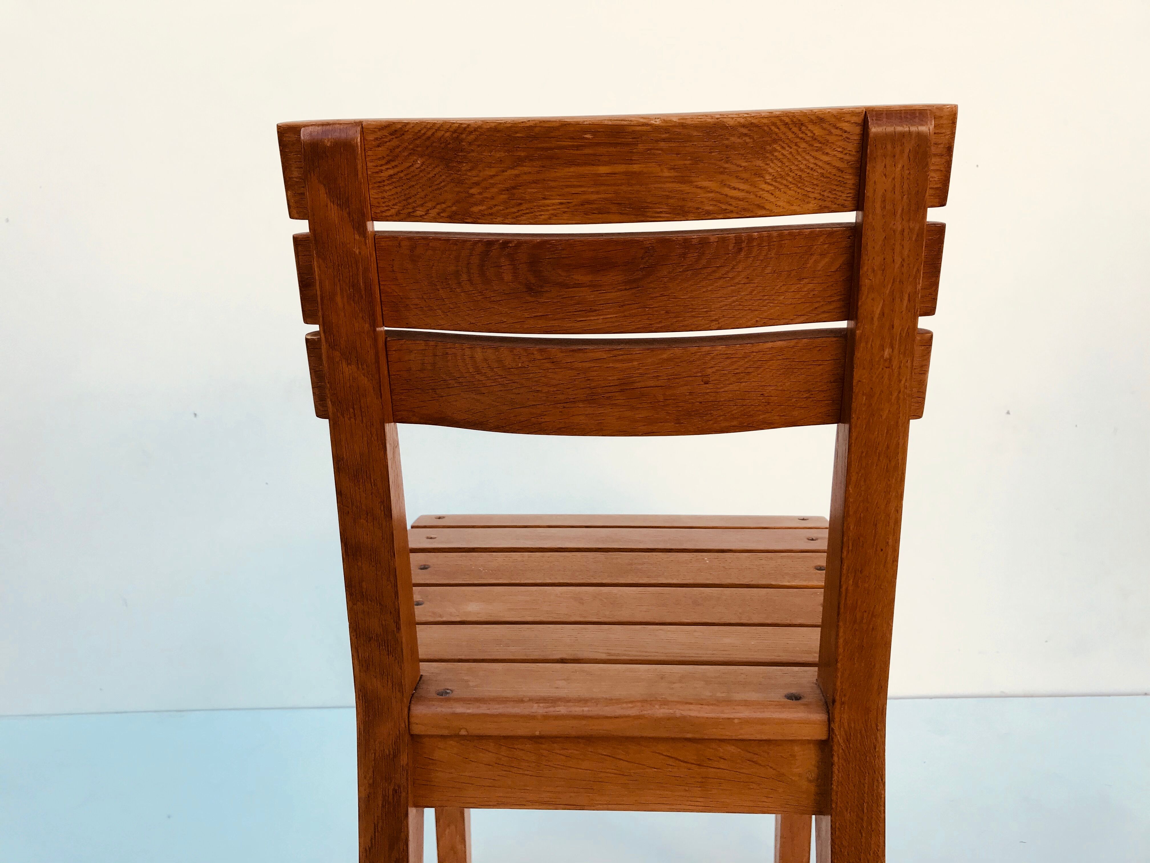 Suite of 6 oak chairs 1960