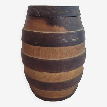Small miniature wooden barrel