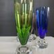 Set of 6 vintage coloured glass champagne coupes