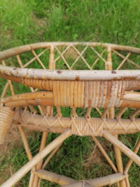 3-piece rattan wicker garden furniture set 1960 70